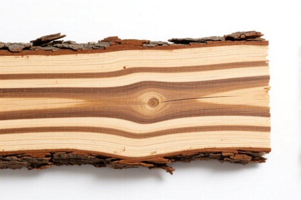 Stripped coniferous wood in the rough