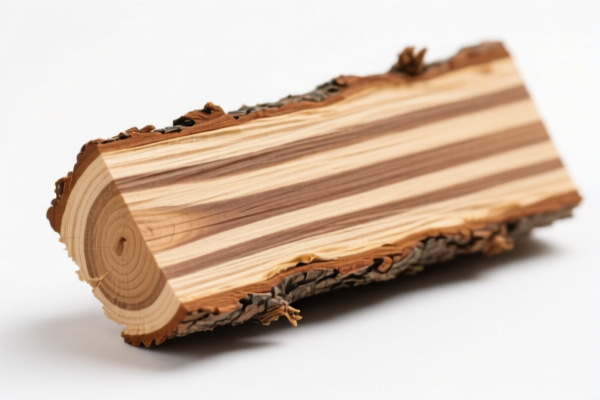 Stripped coniferous wood in the rough
