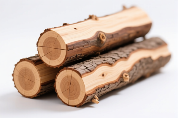 Unprocessed cedar logs