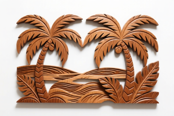 Tropical Wood Carved Artwork