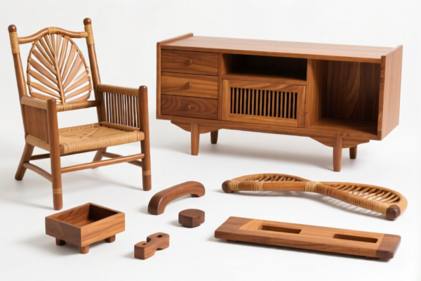 Tropical Wood Outdoor Furniture Components