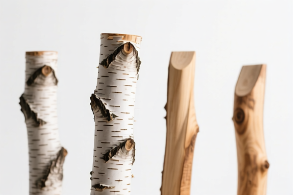 Birch Wood Posts for Power Lines
