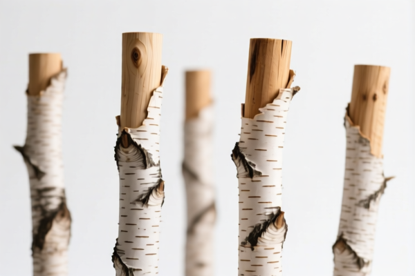 Birch Wood Posts for Power Lines