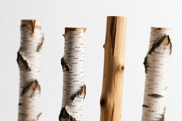 Birch Wood Posts for Power Lines