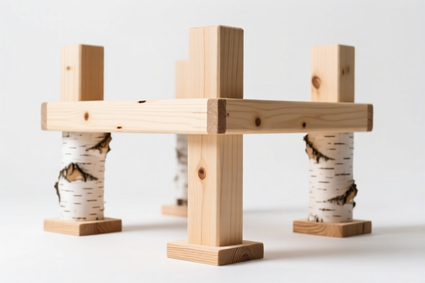 Birch Wood Support Posts for Construction