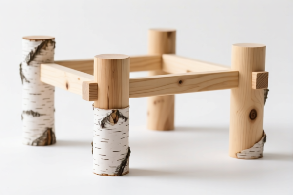 Birch Wood Support Posts for Construction