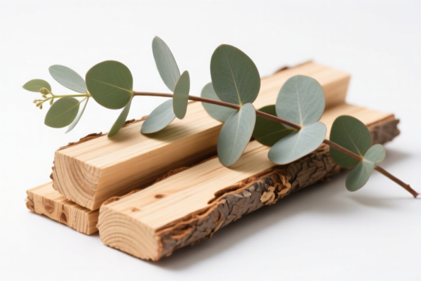 Eucalyptus wood, stripped bark