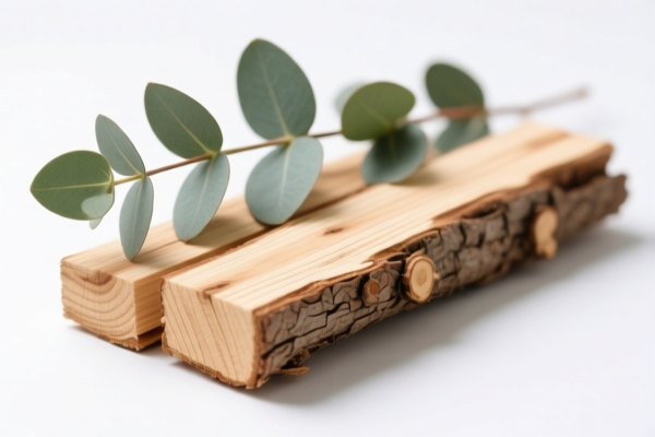 Eucalyptus wood, stripped bark