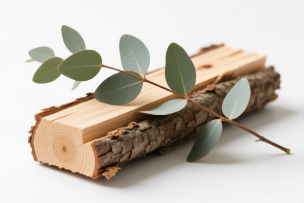 Eucalyptus wood, stripped bark