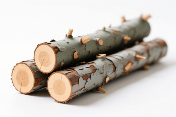 Eucalyptus construction logs (stripped of bark)