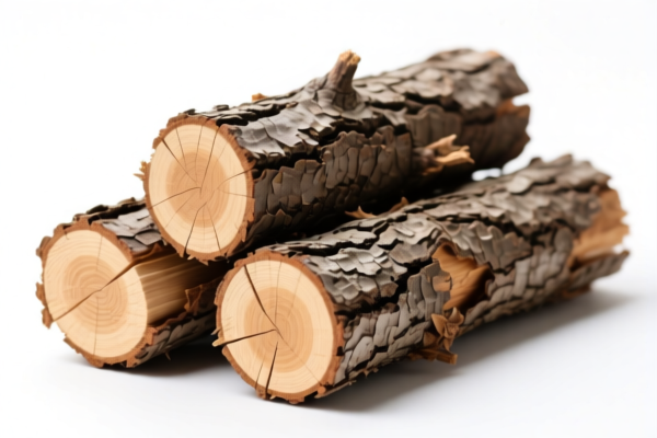 Rough wood logs with bark