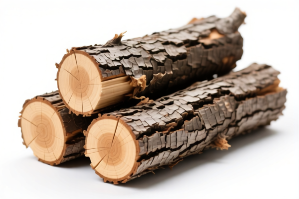 Rough wood logs with bark