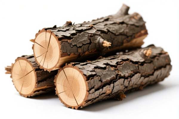 Rough wood logs with bark