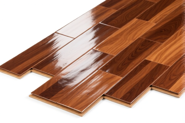 Glossy wood assembled flooring panels