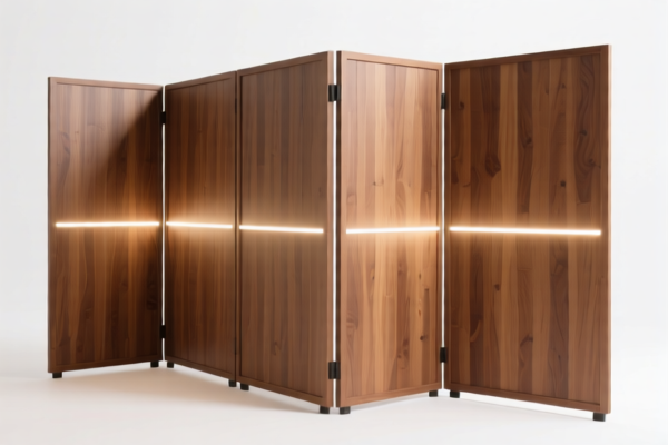 Wood Partition Panels (with Lighting Strip)