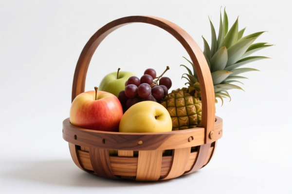 Tropical Wood Fruit Basket