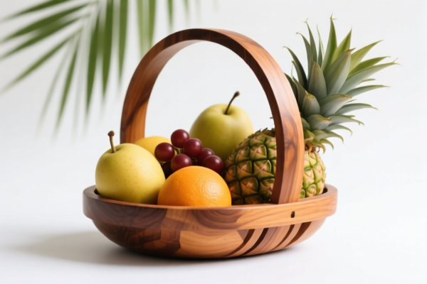 Tropical Wood Fruit Basket