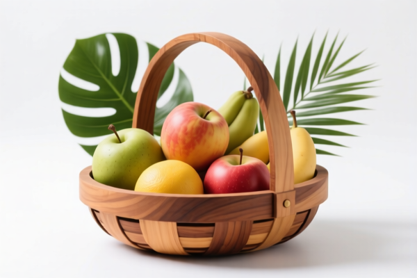 Tropical Wood Fruit Basket