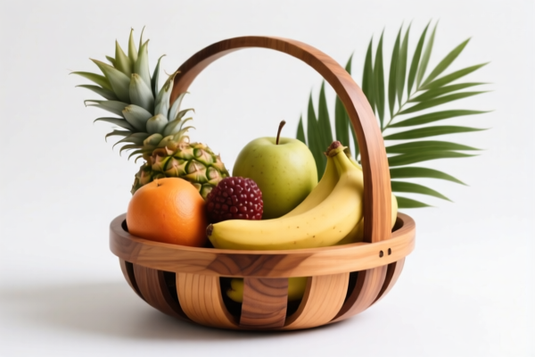Tropical Wood Fruit Basket
