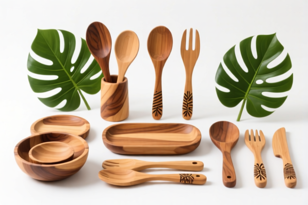 Tropical Wood Kitchenware Set
