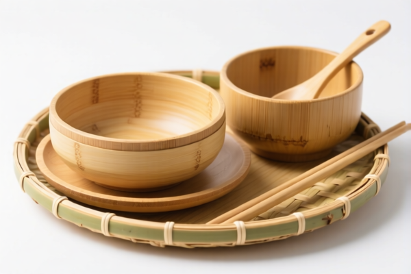 Bamboo dinner bowl set