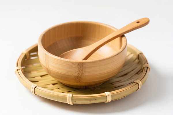 Bamboo dinner bowl set