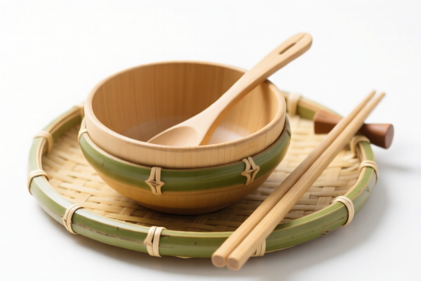 Bamboo dinner bowl set