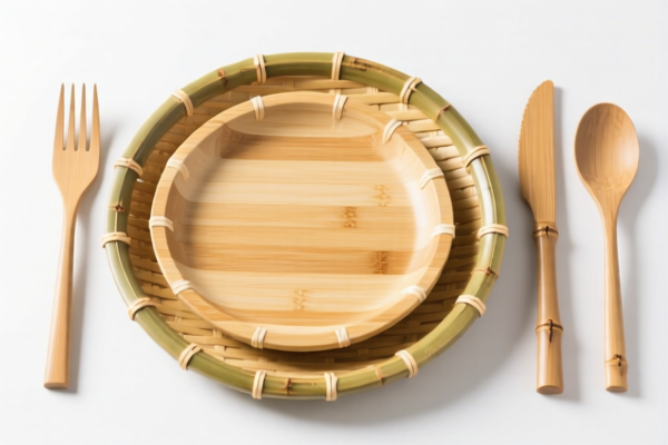 Bamboo dinner plate set