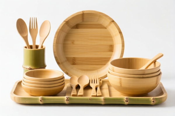 Bamboo tableware combination set