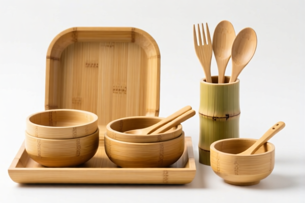 Bamboo tableware combination set