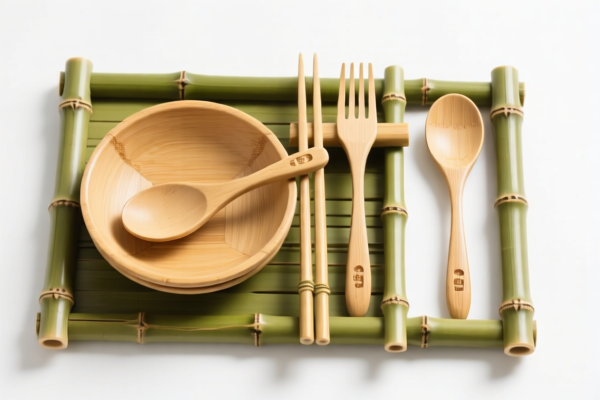 Bamboo tableware set