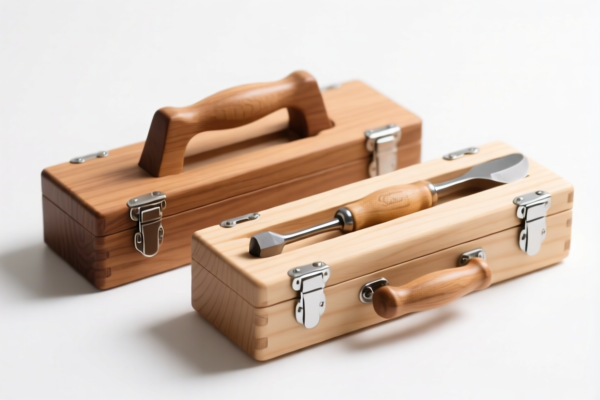Wood tool cases with handle