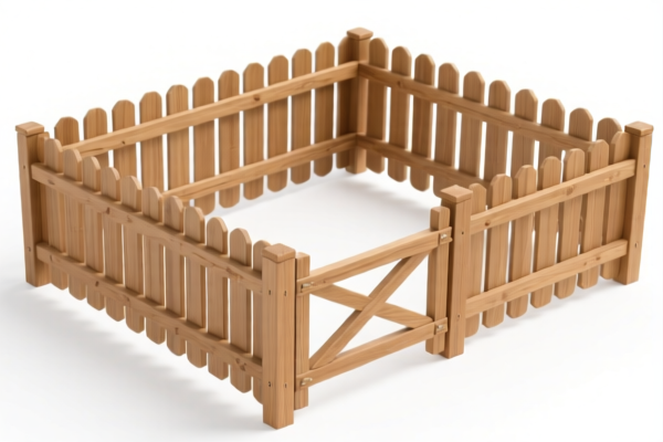 Outdoor wooden fence