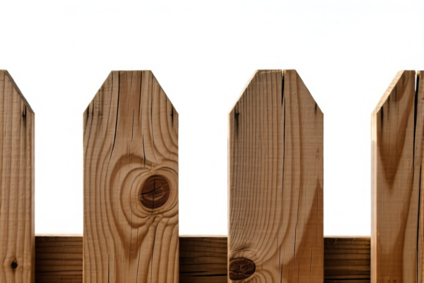 Sawn wooden fence posts