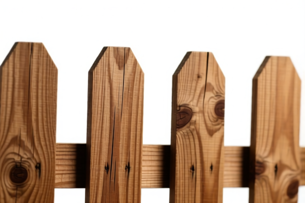 Sawn wooden fence posts