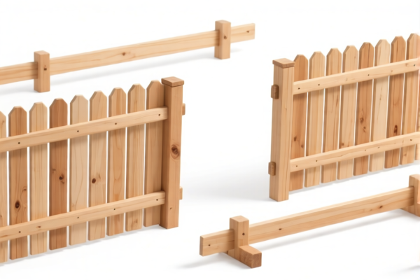 Assembled Wood Fence Sections