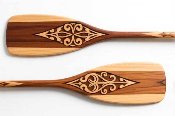 Decorative wood canoe paddles