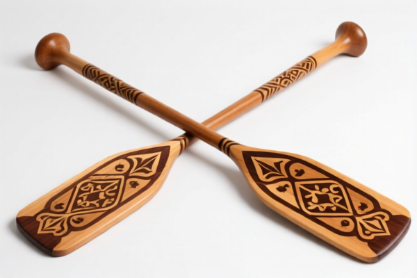 Decorative wood canoe paddles