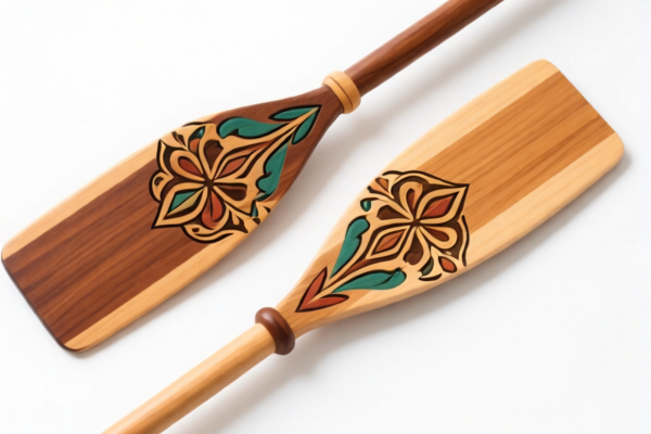 Decorative wood canoe paddles