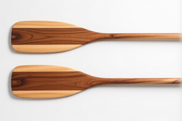 Handmade wood canoe paddles