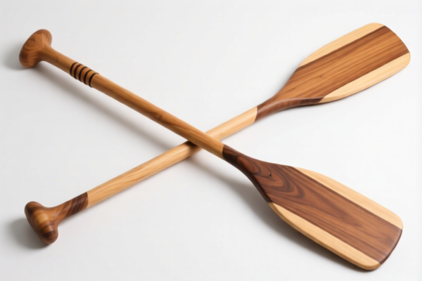 Handmade wood canoe paddles