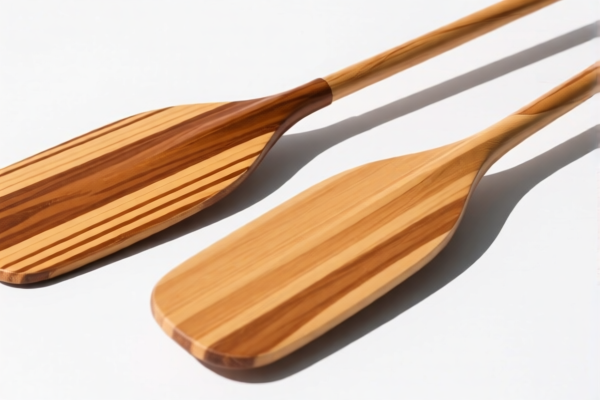 Outdoor wood canoe paddles
