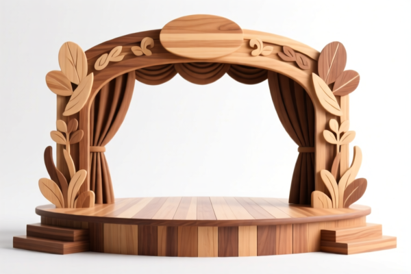 Wooden stage decorations
