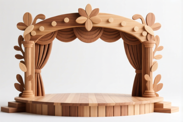 Wooden stage decorations