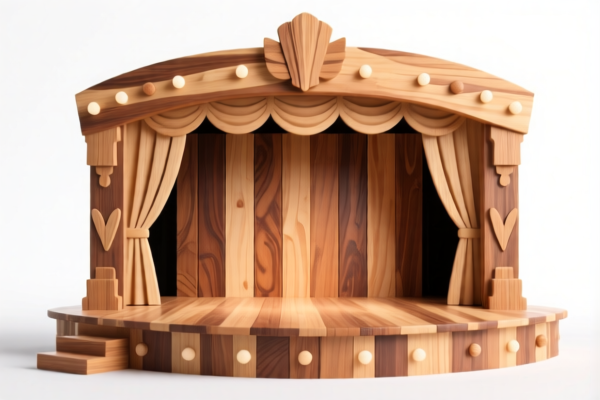 Wooden stage decorations