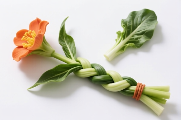 Vegetable flower stem plaiting products