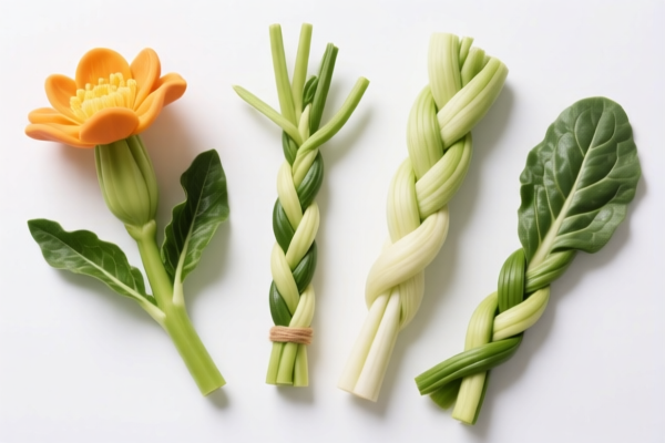 Vegetable flower stem plaiting products