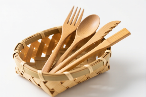Bamboo Cutlery Basket