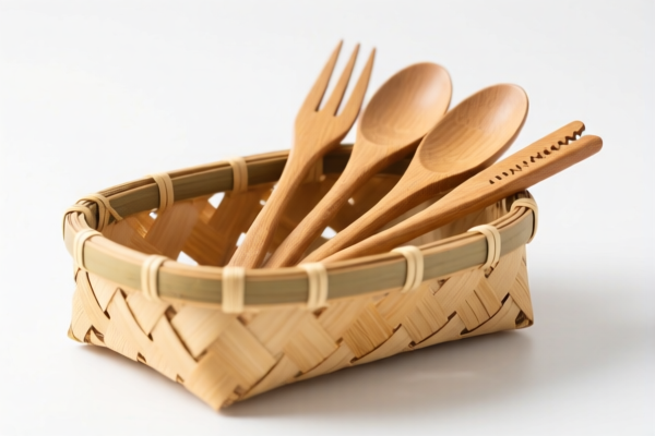 Bamboo Cutlery Basket