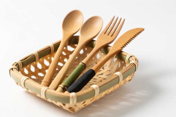 Bamboo Cutlery Basket